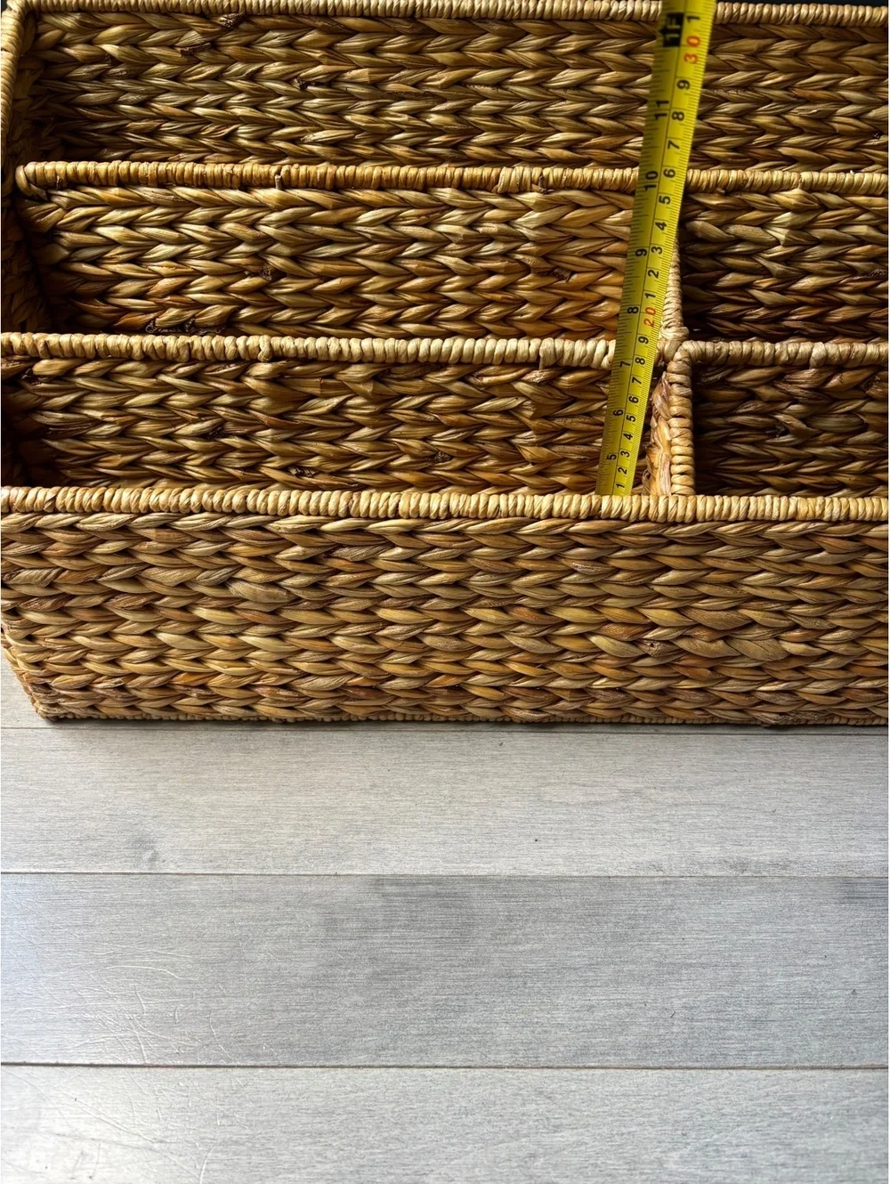 Woven Storage Basket with Multiple Compartments desk organizer mail holder